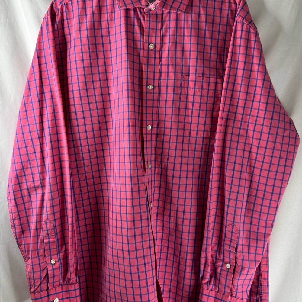 Tommy Hilfiger Pink and Blue Plaid Shirt